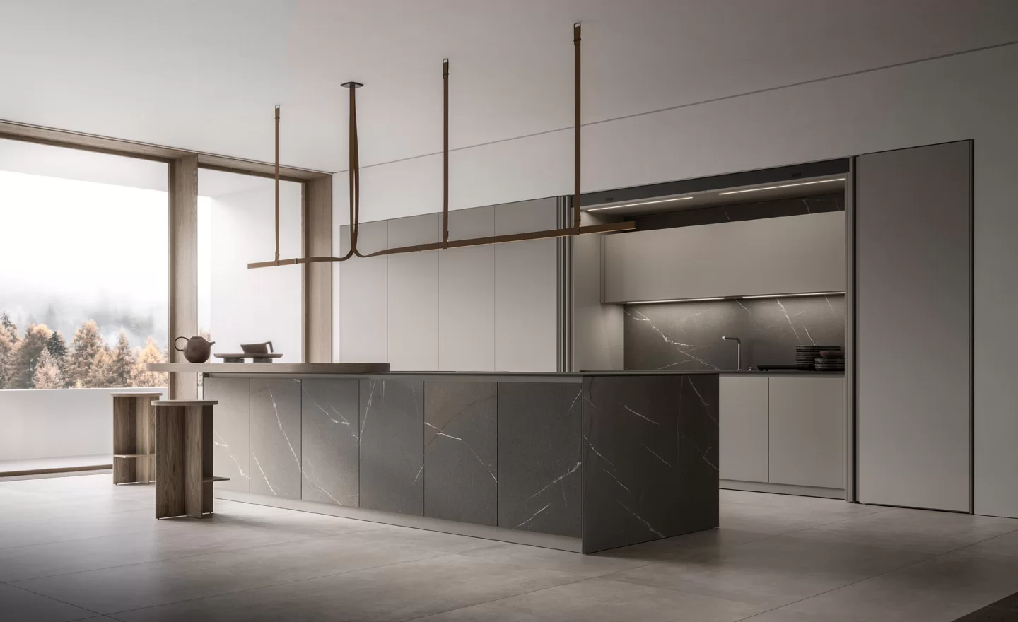 Materika Collection - Modern Italian Kitchen Cabinets with 30-Degree Edges